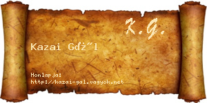 Kazai Gál névjegykártya